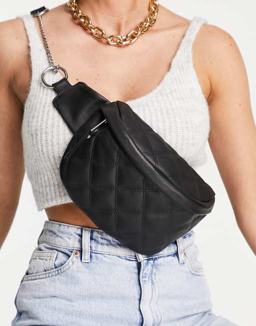 Quilted black store fanny pack