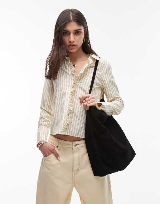 Topshop - Luna - Tote tas van suède en leer in zwart