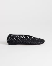 Topshop Luna woven ballet flat in black