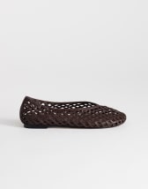 Topshop Luna woven ballet flat in chocolate