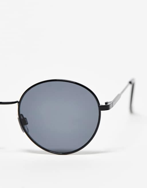 Topshop - Lunettes de soleil rondes en métal - Noir, 4 de 4