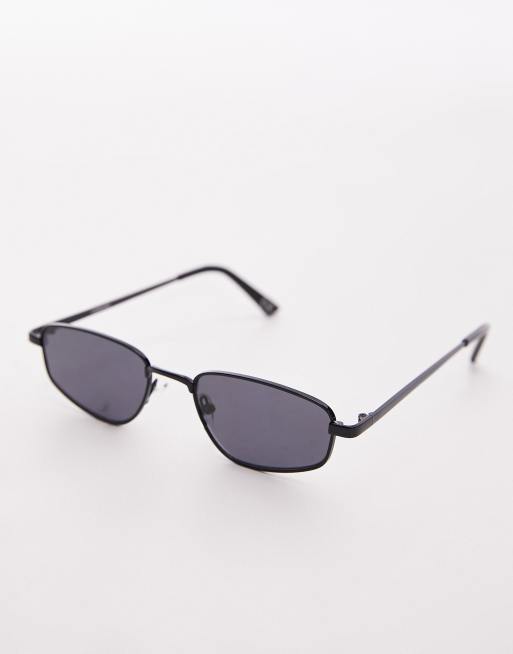 Topshop – Lupin – Czarne prostokątne okulary przeciwsłoneczne, 3 z 4