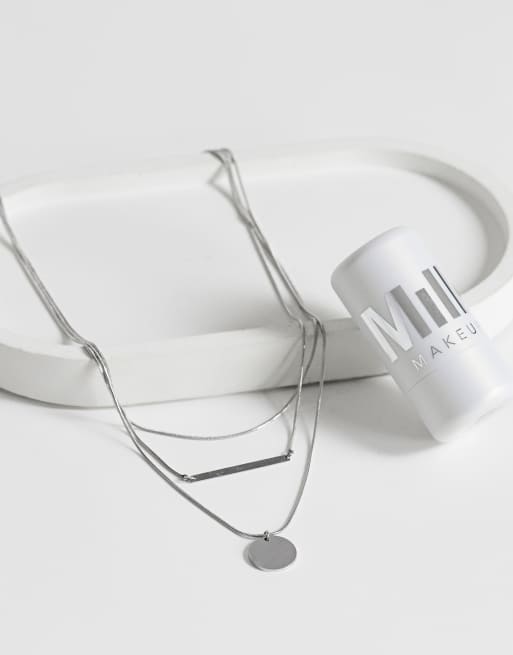 Topshop - Lyra - Pack de 3 collares plateados de acero inoxidable resistente al agua, 2 de 4