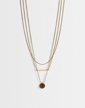 Topshop Lyra waterproof 3 pack necklaces in stainless gold