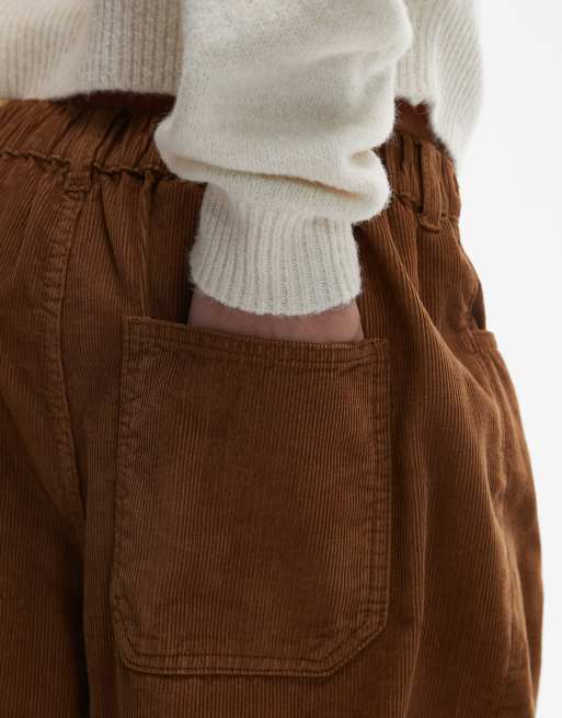 Topshop - Lysebrune bukser med ballonben i fløjl, 3 af 5