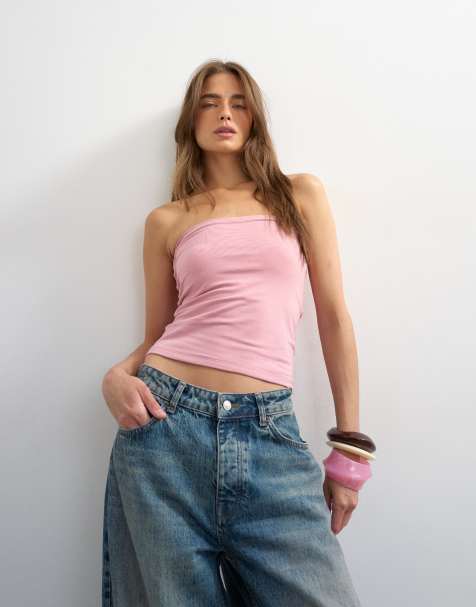 Topshop - Lyserød bandeau-top - view 1