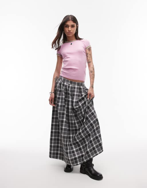 Topshop contrast everyday tee in pink 
