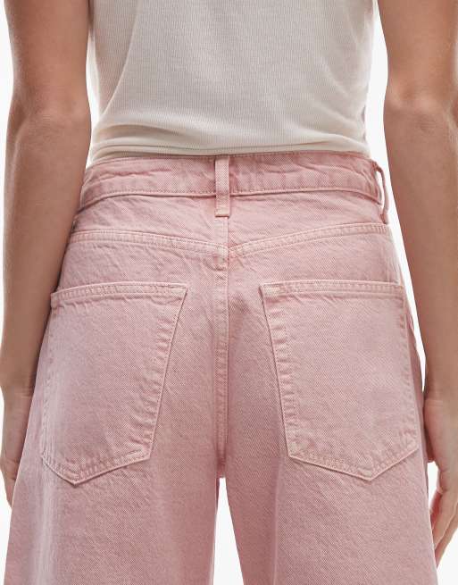 Topshop - Lyserøde jeans med mellemhøj talje og tøndeformede ben, 4 af 5