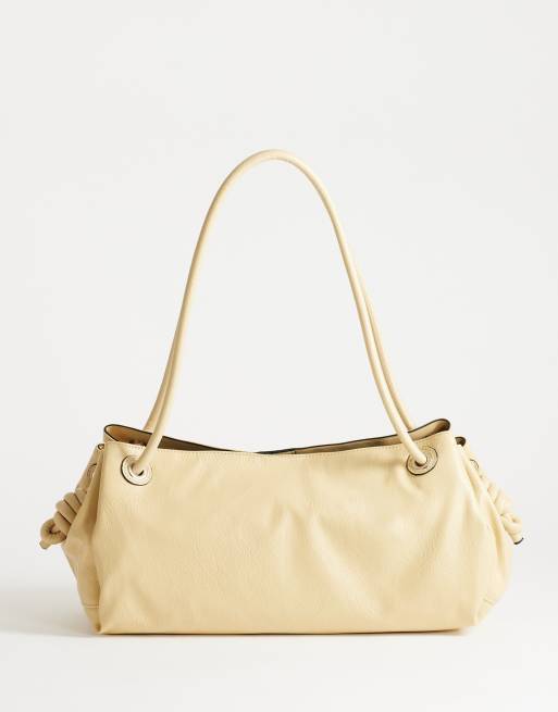 Topshop - Maddie - Borsa da spalla grande color latticello