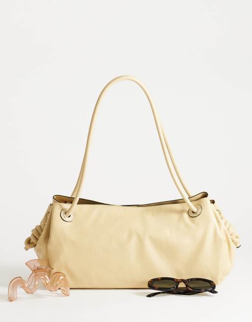 Topshop – Maddie – Große Schultertasche in Buttermilchgelb, 2 von 4