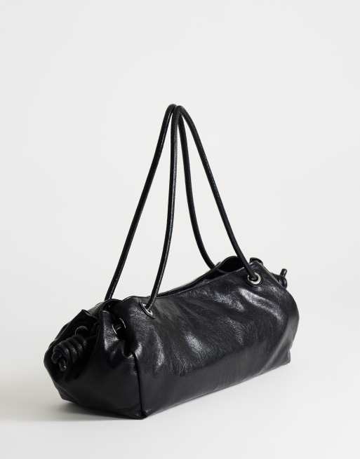 Topshop Maddie large shoulder bag in black, 4 of 4