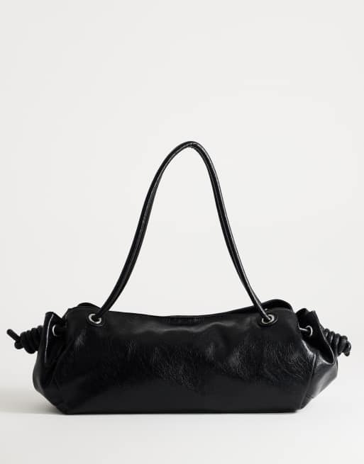Topshop Maddie stor skuldertaske i sort