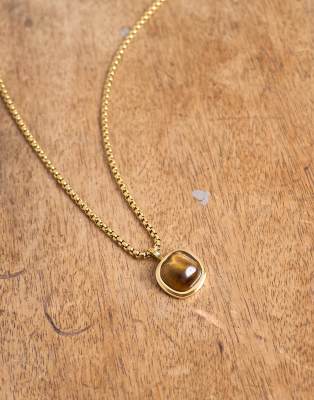 Topshop Madison Stainless Steel Pendant Necklace In Gold