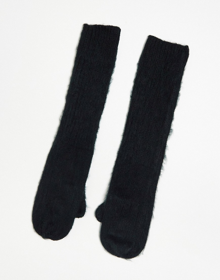 Topshop Mae long mittens in black