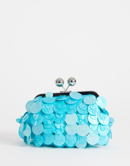 Topshop - Maeve - Borsa a mano decorata turchese