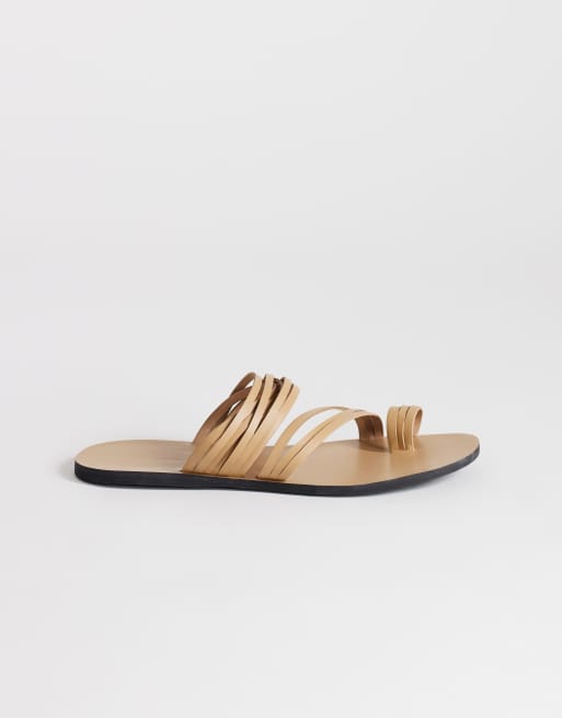 Topshop - Maeve - Kamelfarvede sandaler med stropper og tårem, 2 af 4
