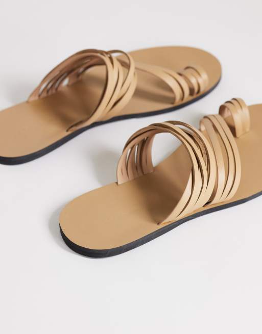 Topshop - Maeve - Kamelfarvede sandaler med stropper og tårem, 4 af 4
