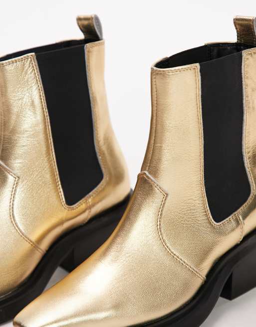 Topshop 2025 gold boots