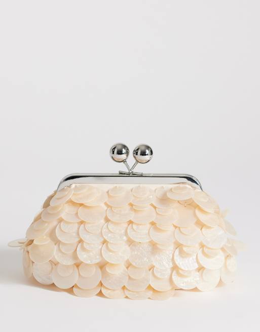 Topshop - Maeve - Pochette piccola bianco sporco decorata