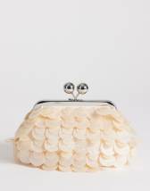 Topshop Maeve small embellished clutch in off white
