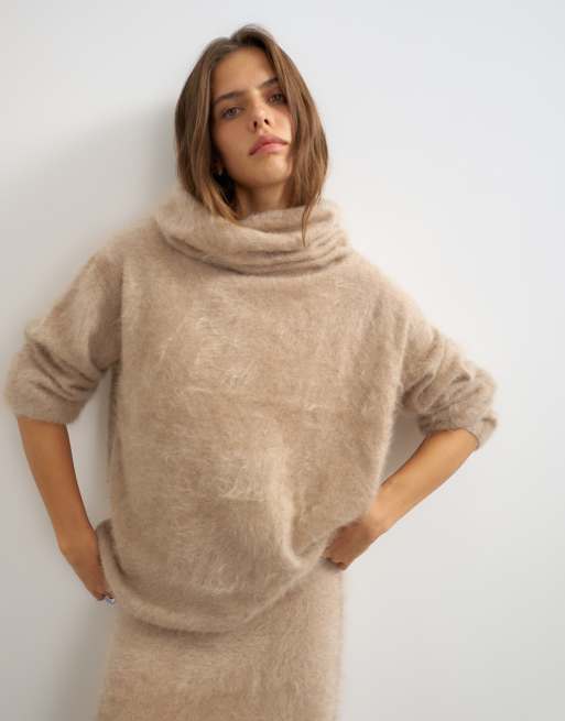 Topshop - Completo mix and match premium spazzolato in maglia neutra, 2 di 4