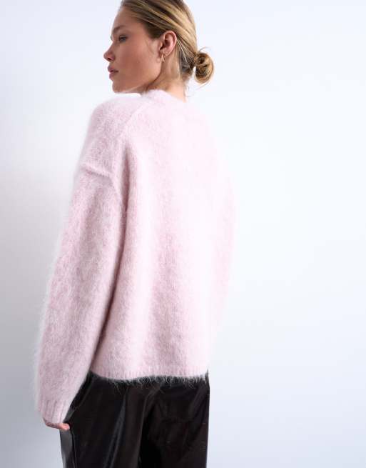 Topshop - Maglione rosa premium in lana d'alpaca, 3 di 4