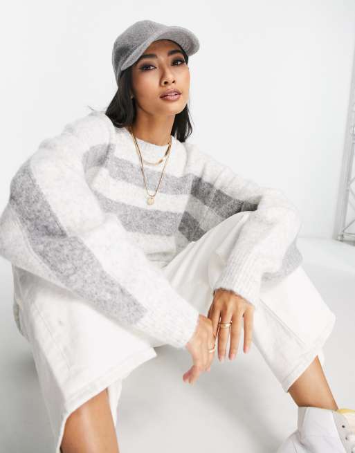 Topshop - Maglione taglio lungo con riga doppia