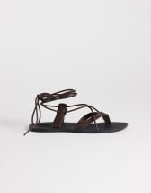 Topshop Maisie strappy flat sandal in chocolate