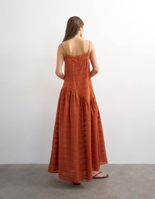 Topshop - Makkelijke maxi zonnejurk in oranje, 2 van 4