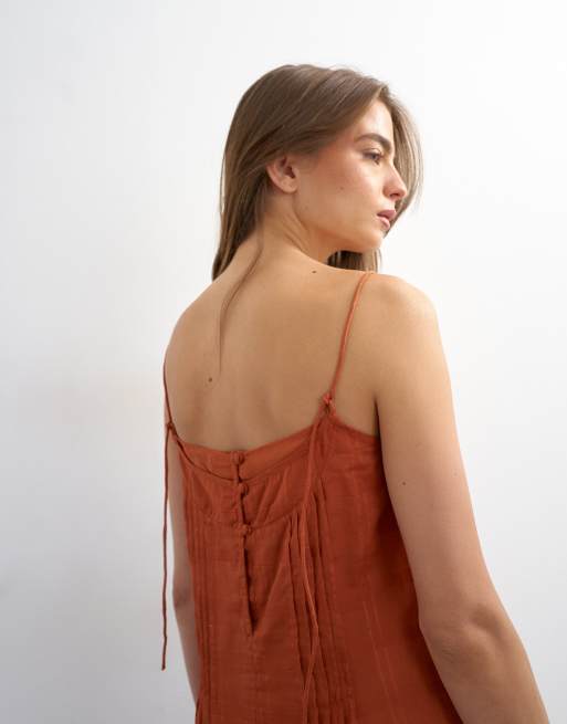 Topshop - Makkelijke maxi zonnejurk in oranje, 4 van 4