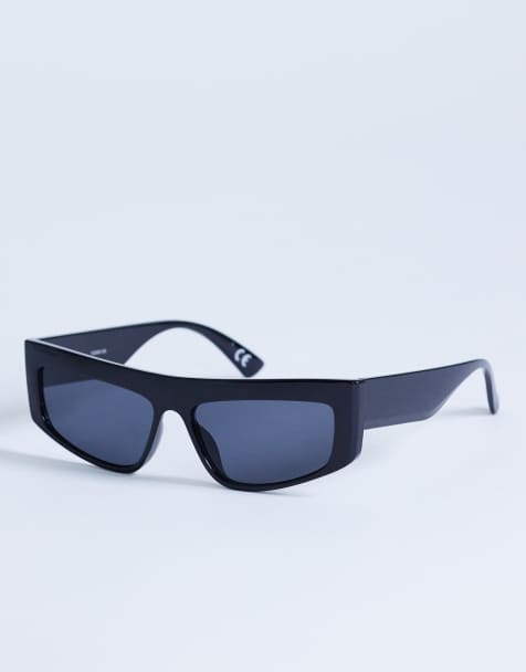Topshop – Malta – Duże, czarne okulary przeciwsłoneczne typu visor - view 1