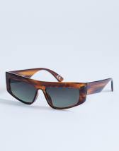 Topshop Malta visor large sunglasses in brown