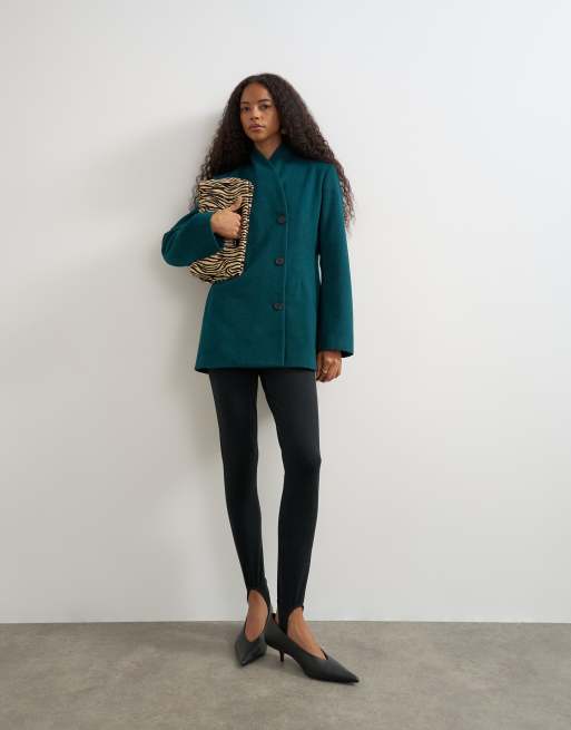 Topshop manteau blazer habillé bleu canard, 3 de 4