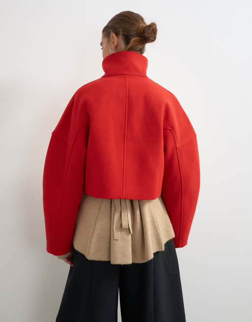 Topshop manteau court habillé rouge, 3 de 4