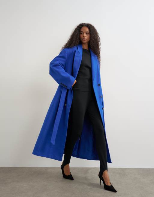 Topshop manteau habillé long bleu, 4 de 4