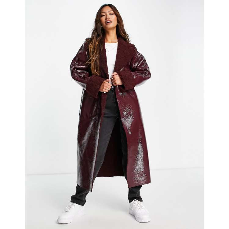 Manteau long best sale femme bordeaux