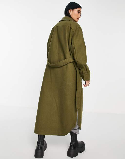 Manteau kaki long new arrivals