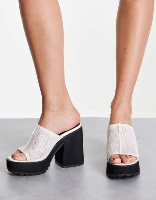 Topshop store white mules