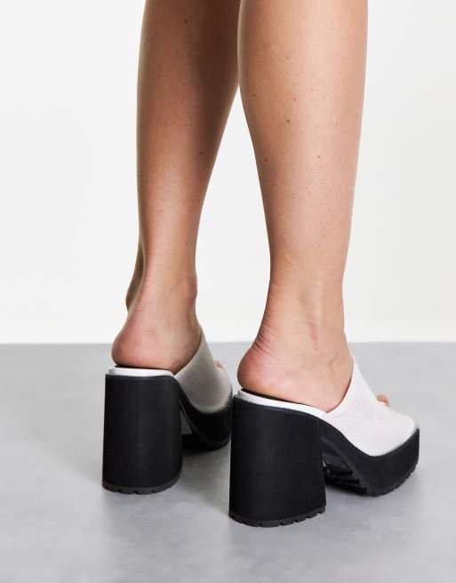 Topshop Margot Sabot alti in rete colore bianco