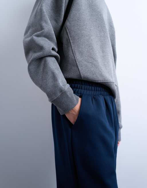 Topshop - Marineblå joggingbukser med lige ben, 4 af 5