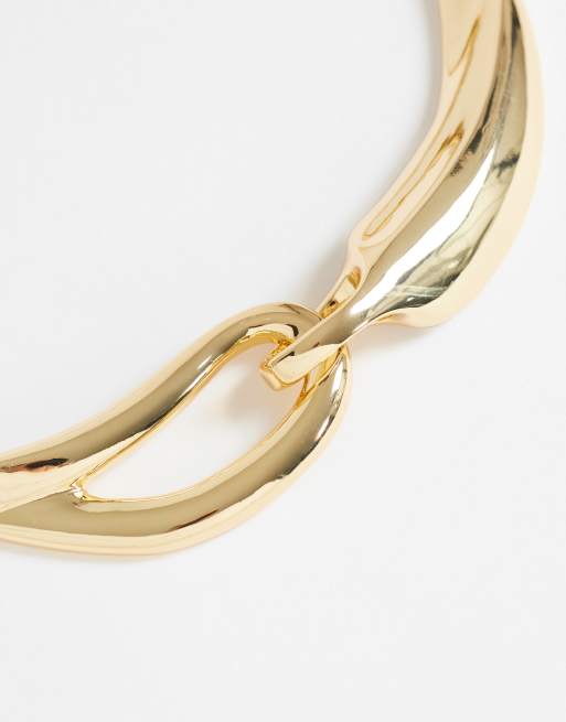 Topshop Mario statement necklace in gold, 4 of 4