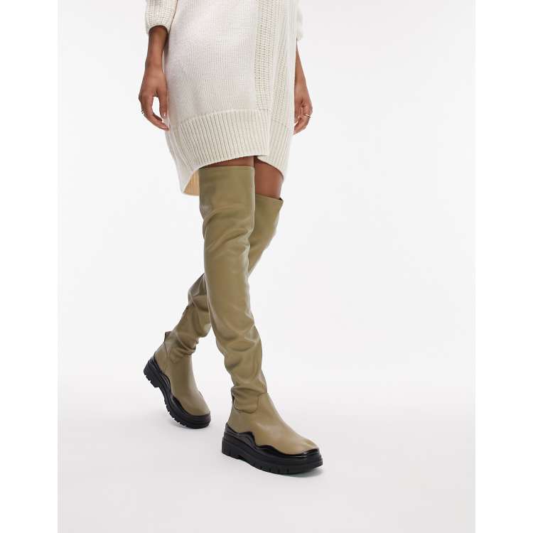 Topshop Martha Stivali sopra il ginocchio elasticizzati color