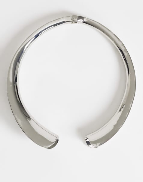 Topshop Mason auffällige Choker-Halskette in Silber - view 1