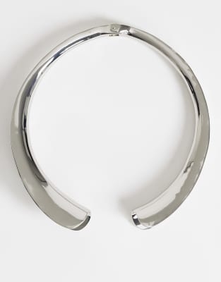 Topshop Mason Statement Choker Necklace In Silver