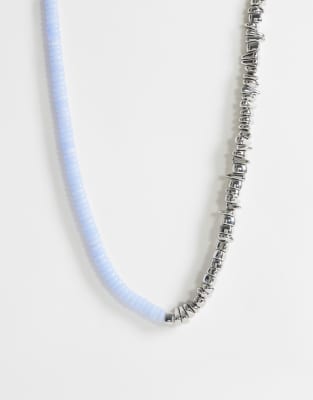 Topshop Mateo Beaded Necklace In Blue
