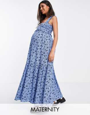 topshop blue floral maxi dress