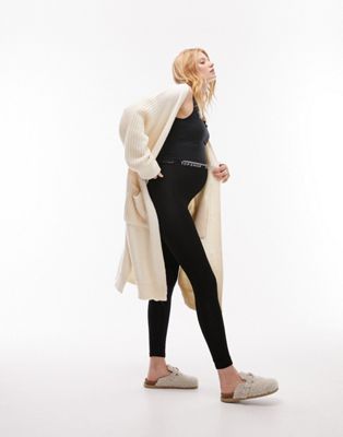 Topshop Maternity branded elastic legging in black - ASOS Price Checker