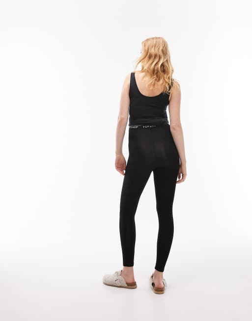 Topshop Maternity Branded Elastic Legging In Black