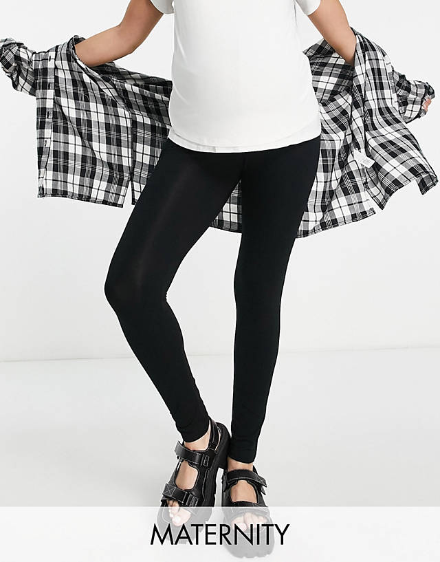 Topshop Maternity - branded waistband legging in black