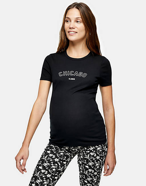 Topshop Maternity 'chicago' t-shirt in black